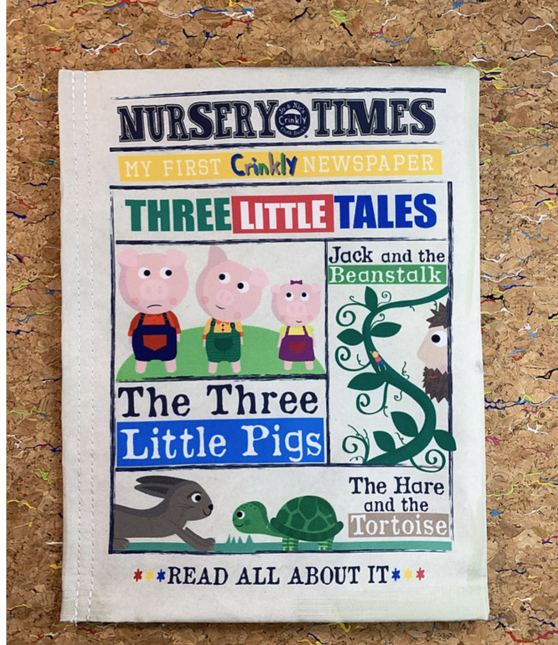 Nursery Times Crinkly Newspaper THREE LITTLE TALES classic rhyming
