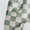 Eddie & Bee organic cotton leggings in Sage  "Checkers" print.