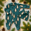 LIMITED EDITION Eddie & Bee organic cotton Baby sleep suit  in Teal blue “Penguins " print.