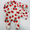 Limited Edition- Eddie & Bee organic cotton sleepsuit Cream "Cherry Tomatoes" print.