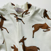 LIMITED EDITION Eddie & Bee organic cotton Baby sleep suit  in Cream “Deer " print.
