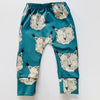Eddie & Bee organic cotton leggings in Blue "Snow Leopards" print.