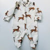 LIMITED EDITION Eddie & Bee organic cotton Baby sleep suit  in Cream “Deer " print.