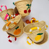 🍒Handmade Moroccan straw basket with Cherry Crochet🍒