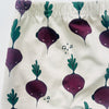 Eddie & Bee organic cotton leggings in Cream "Beetroot" print.