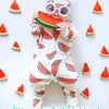 Limited Edition- Eddie & Bee organic cotton sleepsuit Cream "Watermelon " print.