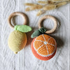 Handmade crochet rattle Lemon - Yellow