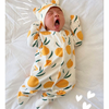 Eddie & Bee organic cotton Baby sleepsuit  in Cream " Clementine grove " print.