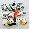 Eddie & Bee organic cotton Baby Pram/ Cot Blanket  in Cream " Whales " print.