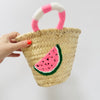 🍉Handmade Moroccan straw basket with Watermelon Crochet 🍉