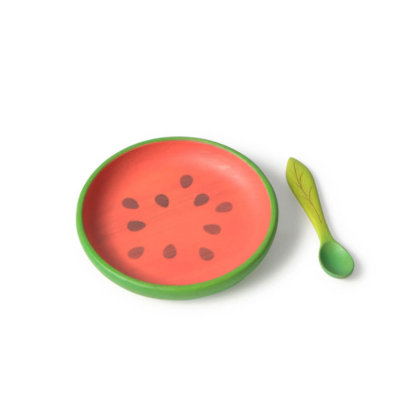 Oli & Carol Plate and Spoon Set - Wally the Watermelon