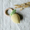 Handmade crochet rattle Lemon - Yellow