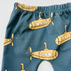 Eddie & Bee organic cotton leggings in Teal  "Submarines " print.