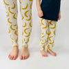 Eddie & Bee organic cotton leggings in Cream "Banana" print.