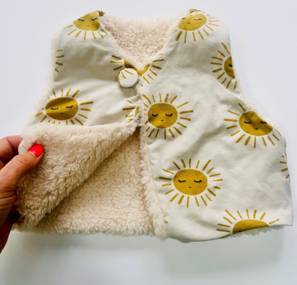 Sunny print reversible gilet