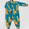 Limited Edition- Eddie & Bee organic cotton sleepsuit Teal "Happy Leopards" print. (Copy)