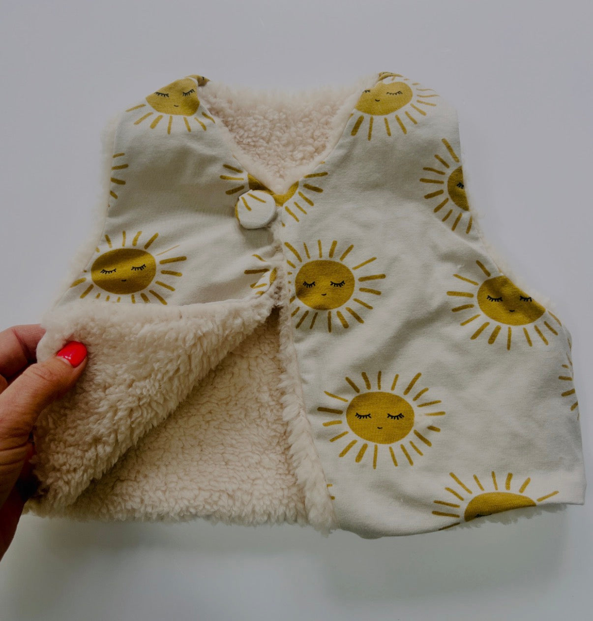 Sunny print reversible gilet