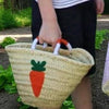 Handmade Moroccan straw basket with Carrot Crochet 🥕