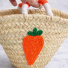 Handmade Moroccan straw basket with Carrot Crochet 🥕
