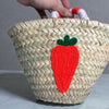 Handmade Moroccan straw basket with Carrot Crochet 🥕