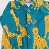 Limited Edition- Eddie & Bee organic cotton sleepsuit Teal "Happy Leopards" print. (Copy)