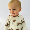 LIMITED EDITION Eddie & Bee organic cotton Baby sleep suit  in Cream “Deer " print.
