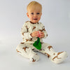 LIMITED EDITION Eddie & Bee organic cotton Baby sleep suit  in Cream “Deer " print.