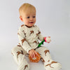 LIMITED EDITION Eddie & Bee organic cotton Baby sleep suit  in Cream “Deer " print.