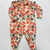 Eddie & Bee organic cotton Baby sleepsuit  in Butter cream  " Rowan Berry " print.