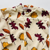 Eddie & Bee organic cotton Baby sleepsuit  in Butter cream  "Autumn Leaves " print.