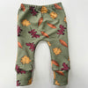 Eddie & Bee organic cotton leggings in Green "Autumn Leaves" print. (Thicker Jersey Fabric)