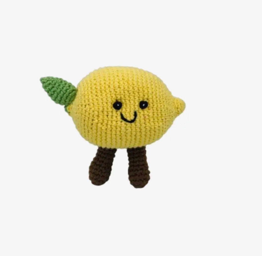 Organic cotton fair trade Lemon baby rattle