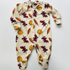 Eddie & Bee organic cotton Baby sleepsuit  in Butter cream  "Autumn Leaves " print.