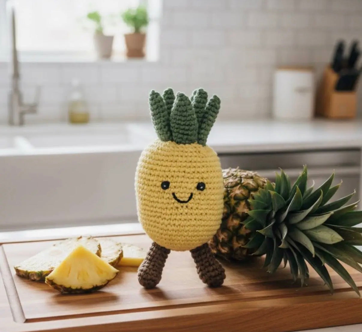 Organic cotton fair trade Pineapple baby rattle