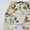 Eddie & Bee organic cotton leggings in Cream "Wild West" print.