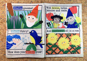Nursery Times Crinkly Newspaper - GNOMES & FAIRIES magical garden - rhymes