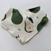 Eddie & Bee organic cotton Baby Dribble bib  in Cream "Pears" print.