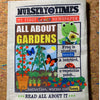 Nursery Times Crinkly Newspaper - GARDENS - rhymes with frog on