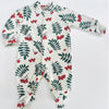 Seconds of Eddie & Bee organic cotton Baby sleep suit  in Cream " Rowan Berry " print.