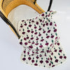 Eddie & Bee organic cotton Baby Pram/ Cot Blanket  in Cream " Beetroot" print.