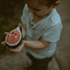 Handcrafted Playful Fig Baby Rattle - Organic Cotton Crochet