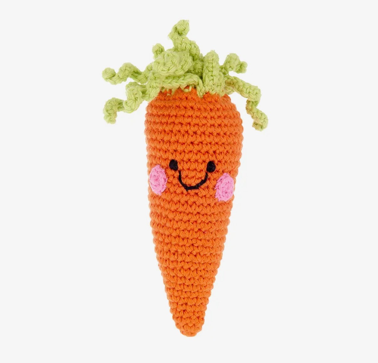 Handmade Springtime Baby Carrot Rattle – Organic Cotton Toy