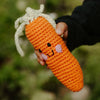 Handmade Springtime Baby Carrot Rattle – Organic Cotton Toy