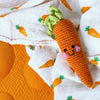 Handmade Springtime Baby Carrot Rattle – Organic Cotton Toy