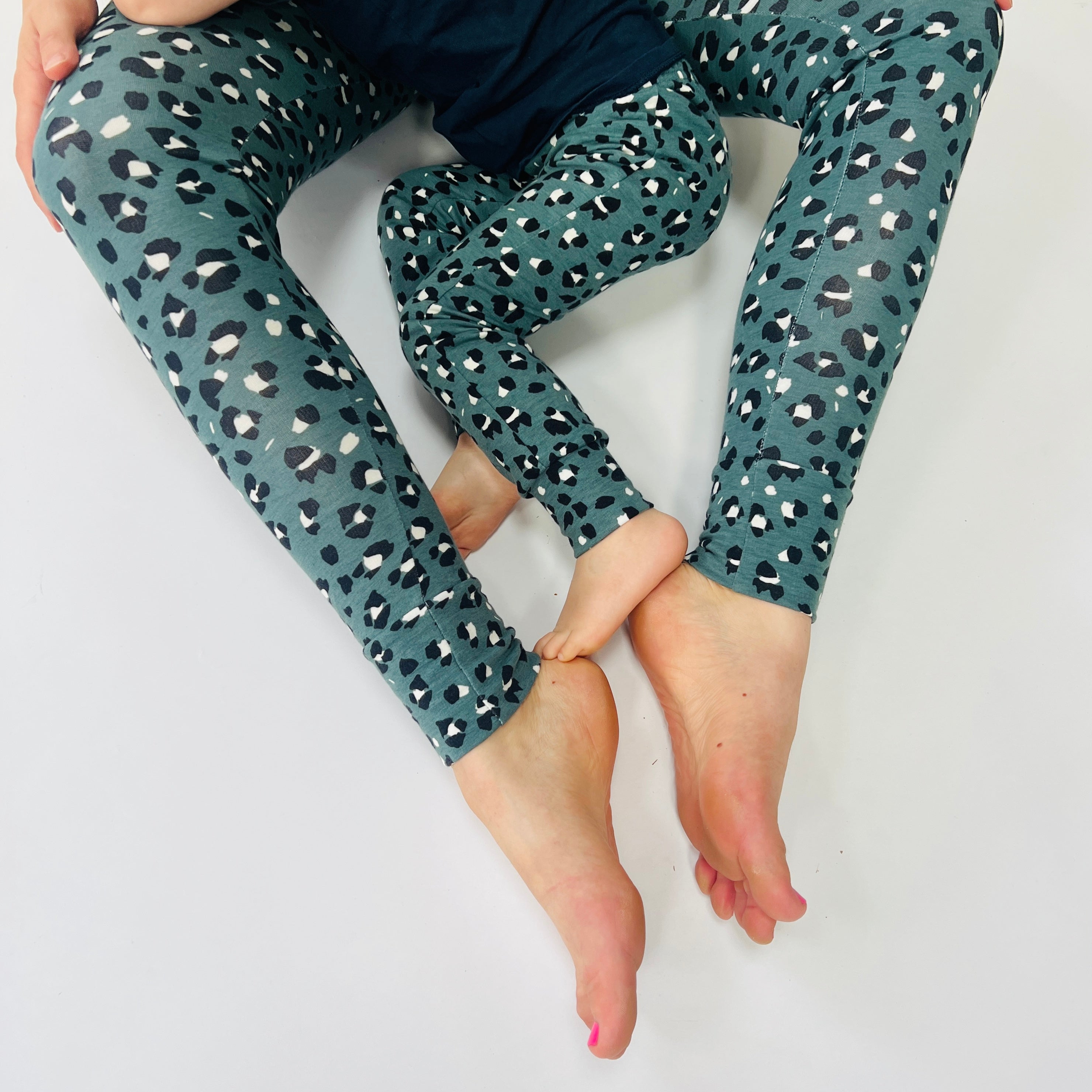 Pine  'Leopard Spot ' Adult Organic cotton leggings (Thicker weight fabric)
