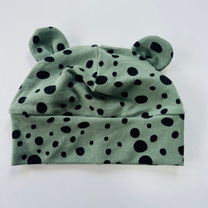 Eddie & Bee organic cotton Baby jay  in Sage Green " Dalmatian Dot " print.