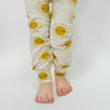 Eddie & Bee organic cotton leggings in Oat “Sunny" print.