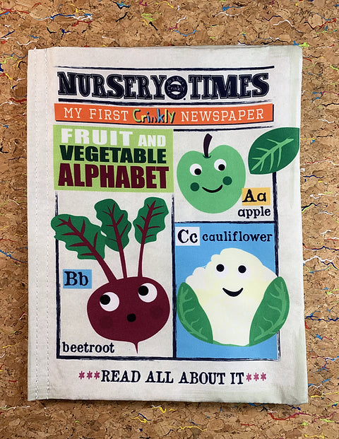 Nursery Times Crinkly Newspaper - A Fruit & Vegetable alphabet