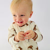 LIMITED EDITION Eddie & Bee organic cotton Baby sleep suit  in Cream “Deer " print.