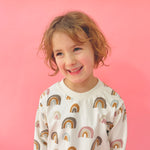 Organic cotton Pyjamas in Cream 'Rainbows' Print
